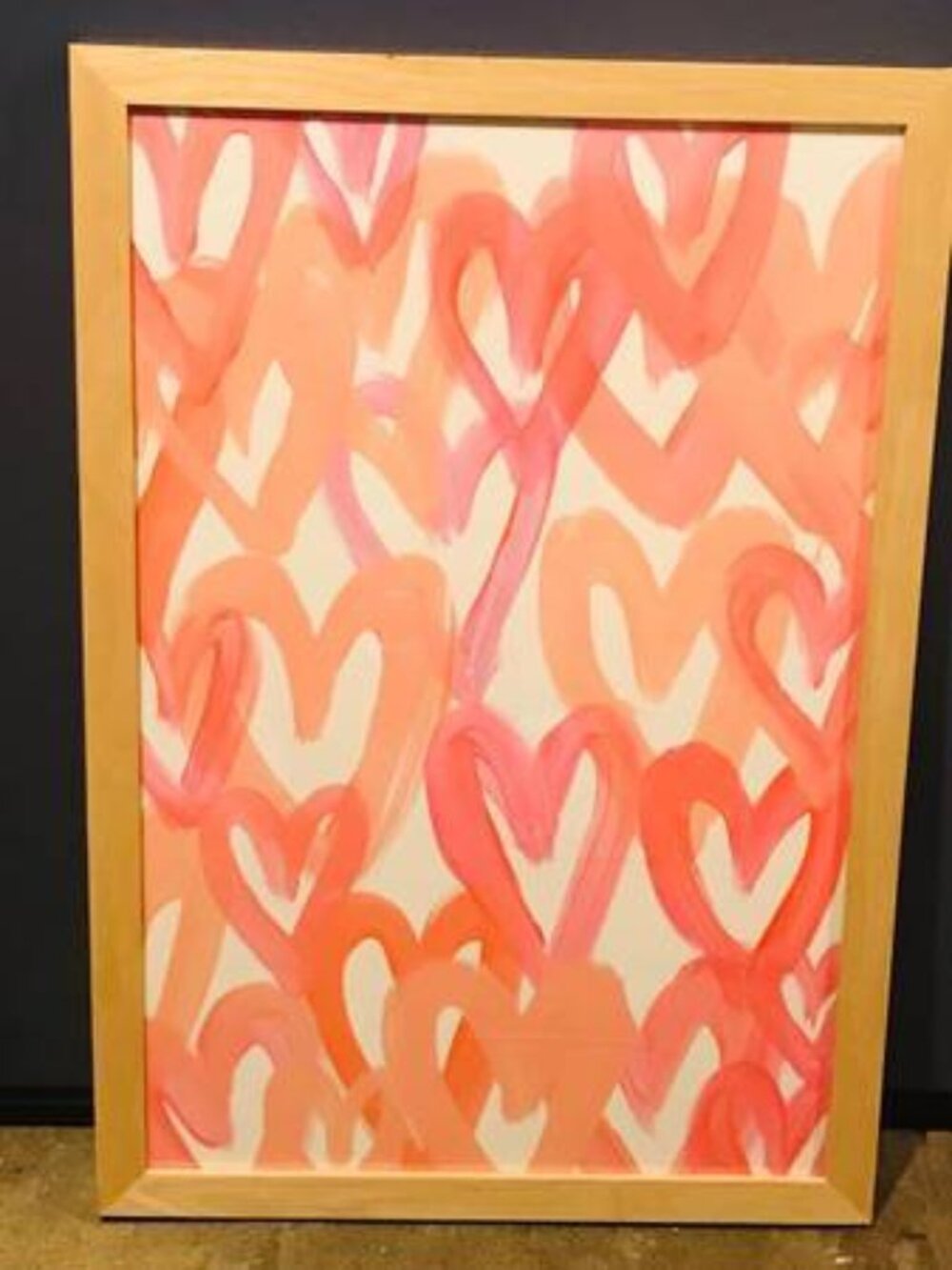'Hearts' Pastel Framed Accent Art